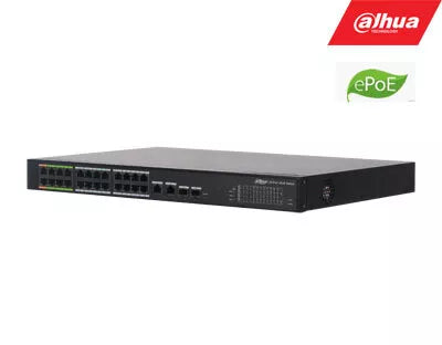 ePoE šakotuvas 100Mbps 24portu+2G uplink + 2SFP, ePoE iki 800m, Hi-PoE