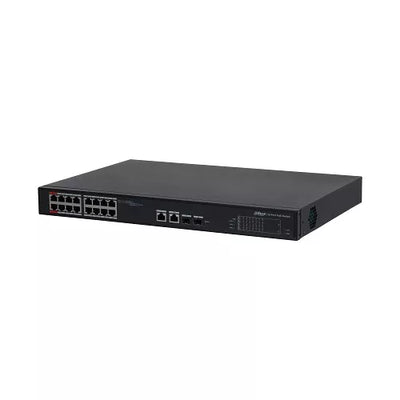 PoE šakotuvas 100Mbps 16portu+2G uplink + 2SFP, ePoE 8 portai, ePoE iki 800m, Hi-PoE