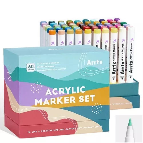 Akriliniai markeriai - flomasteriai ARRTX 60C, 60 spalvų