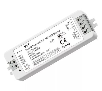 V1-F nuolatinės įtampos valdiklis, 12-48V, 1x 8A, Push-Dimm